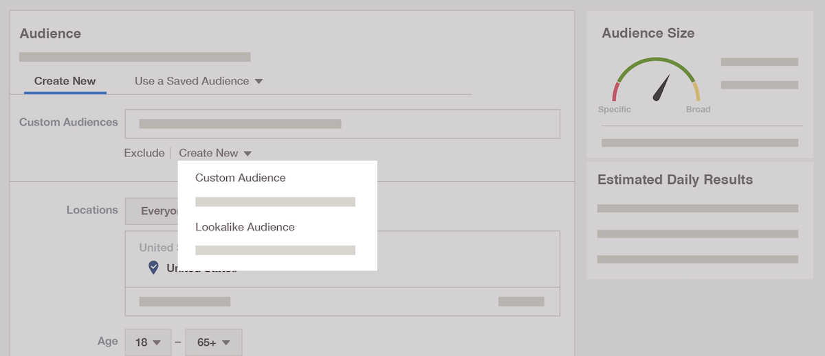 Create Custom audience in Facebook Ads Manager image