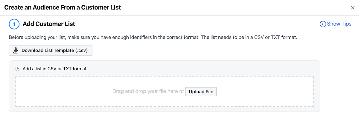 Upload custome list file image